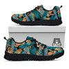 Sloth Tropical Print Pattern Black Sneaker-grizzshop