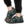 Sloth Tropical Print Pattern Black Sneaker-grizzshop