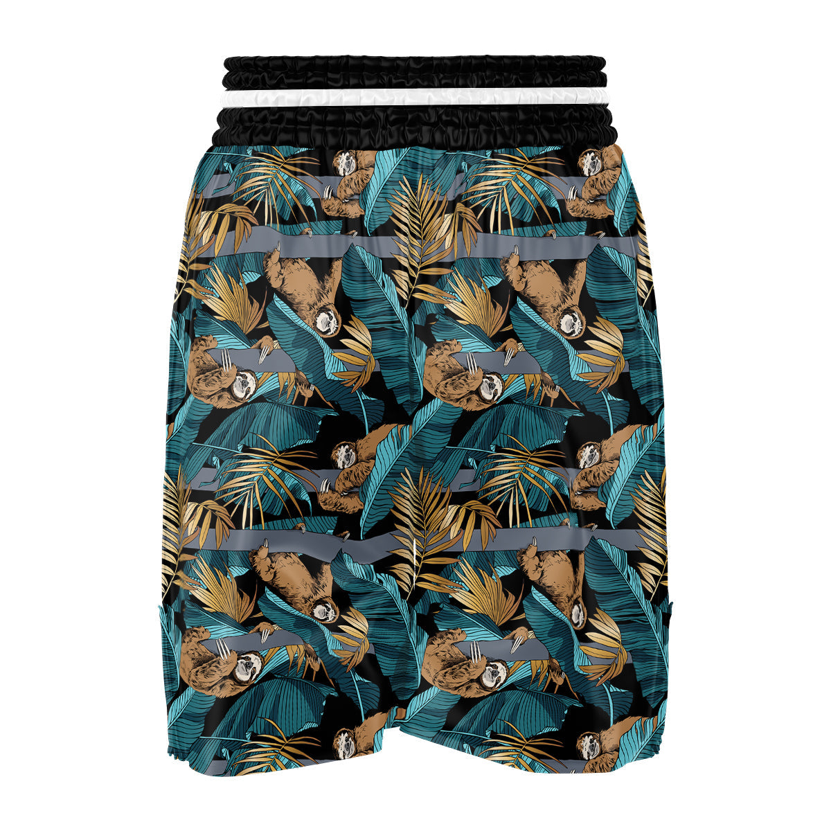 Sloth Tropical Print Pattern Boxing Shorts-grizzshop
