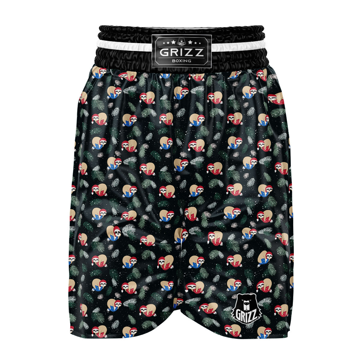 Sloths Sleeping Christmas Print Pattern Boxing Shorts-grizzshop