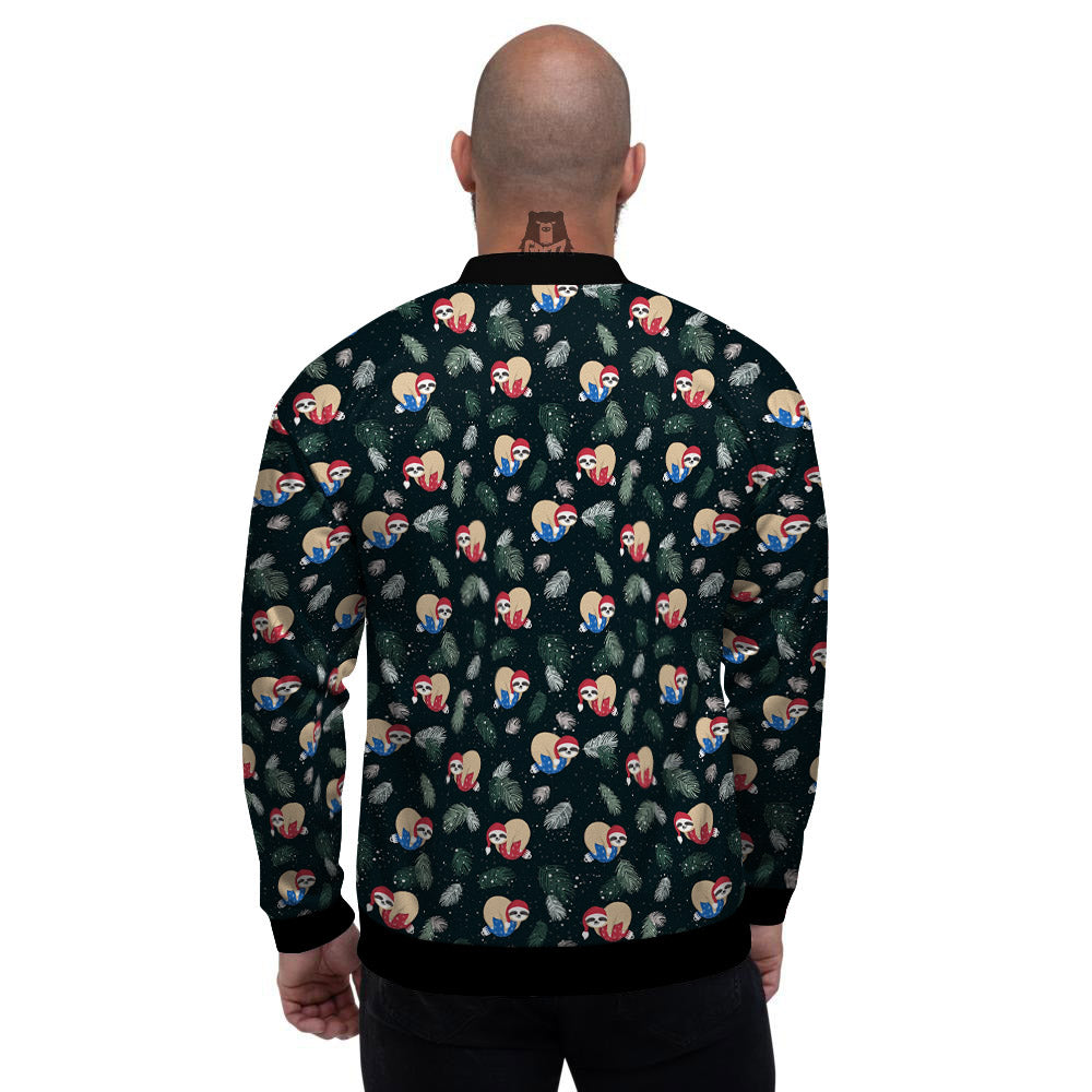 Sloths Sleeping Christmas Print Pattern Men's Bomber Jacket-grizzshop