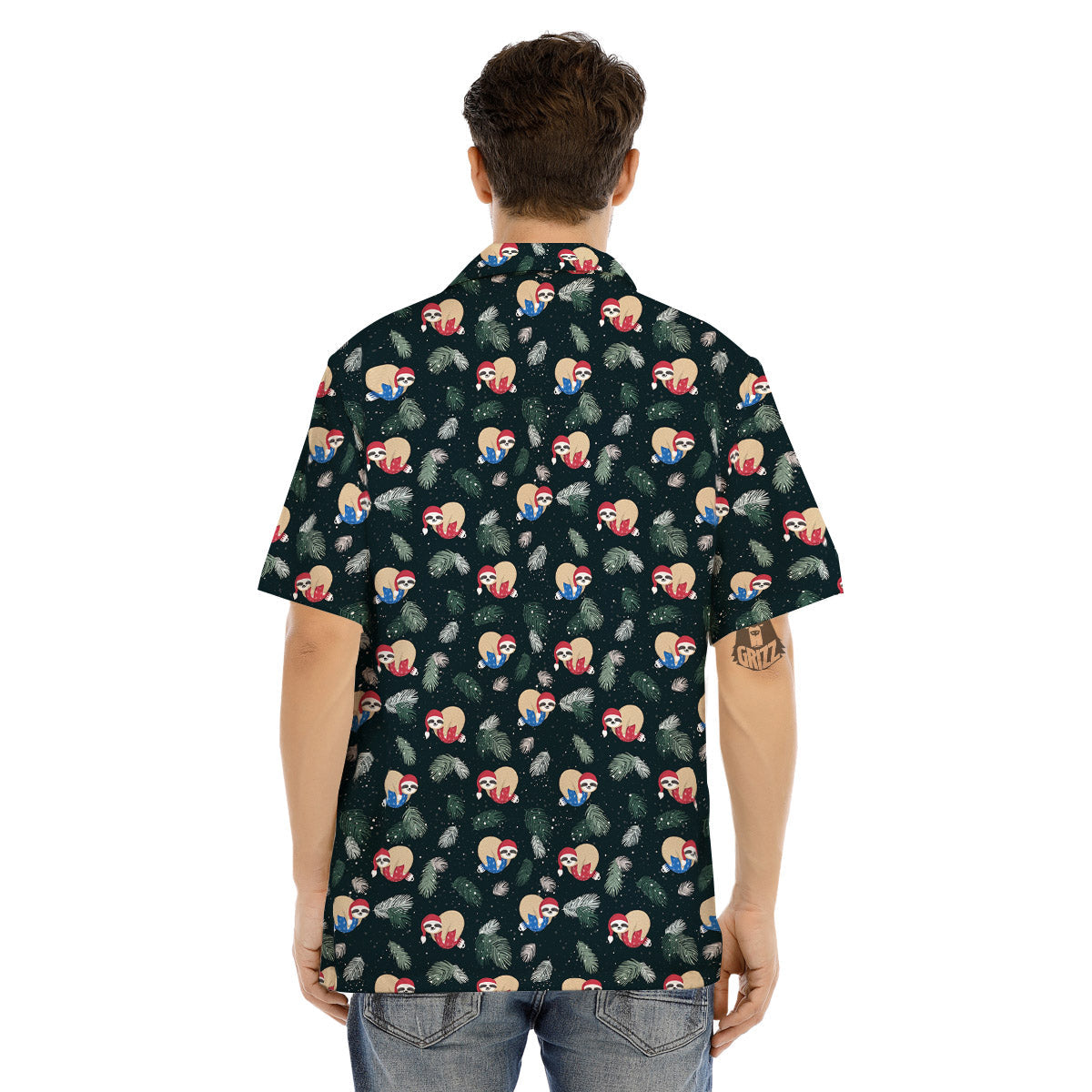 Sloths Sleeping Christmas Print Pattern Men's Hawaiian Shirt-grizzshop