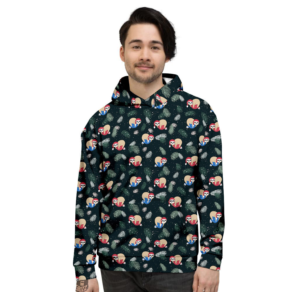 Sloths Sleeping Christmas Print Pattern Men's Hoodie-grizzshop