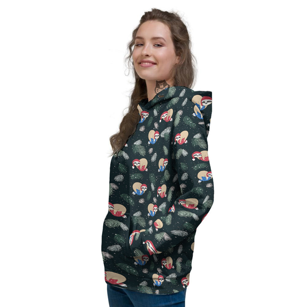 Sloths Sleeping Christmas Print Pattern Women's Hoodie-grizzshop