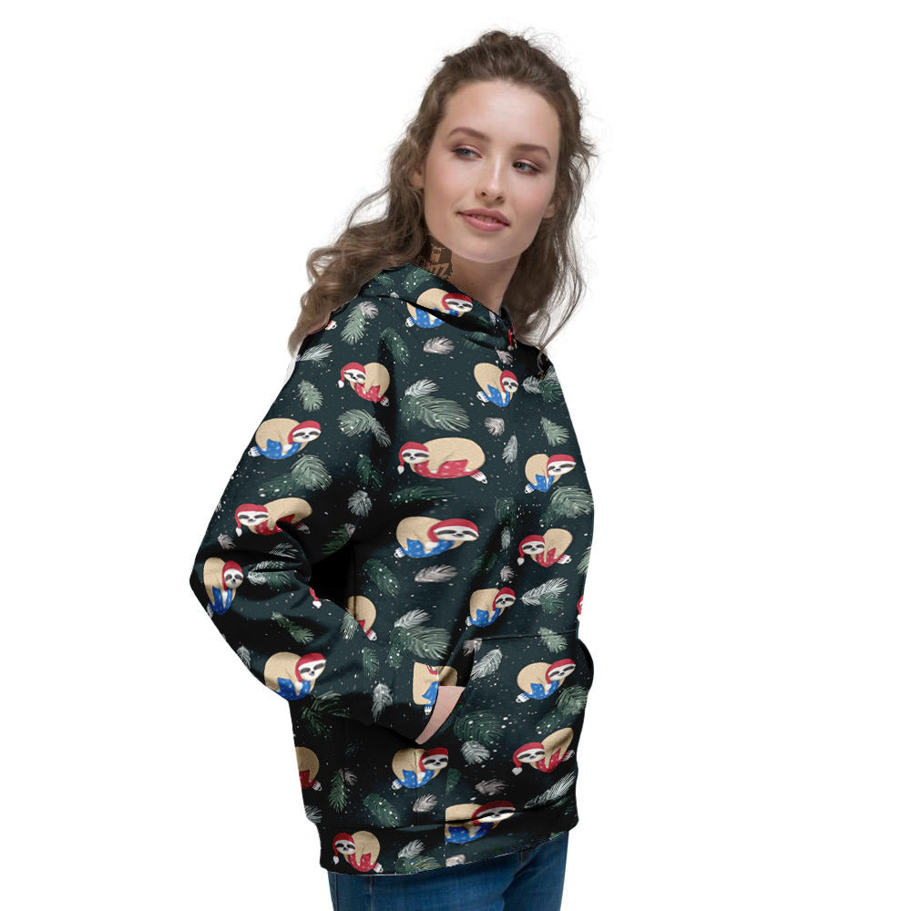 Sloths Sleeping Christmas Print Pattern Women's Hoodie-grizzshop