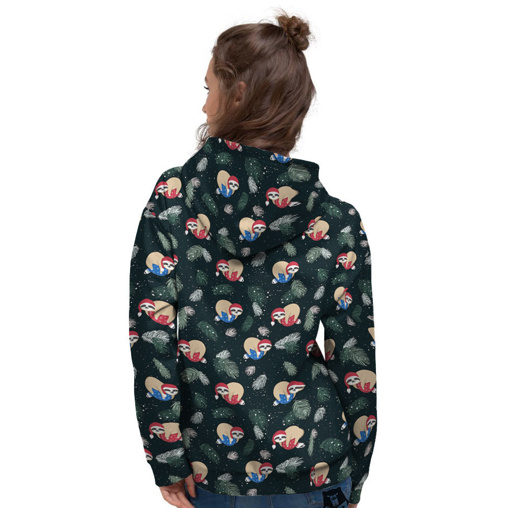 Sloths Sleeping Christmas Print Pattern Women's Hoodie-grizzshop