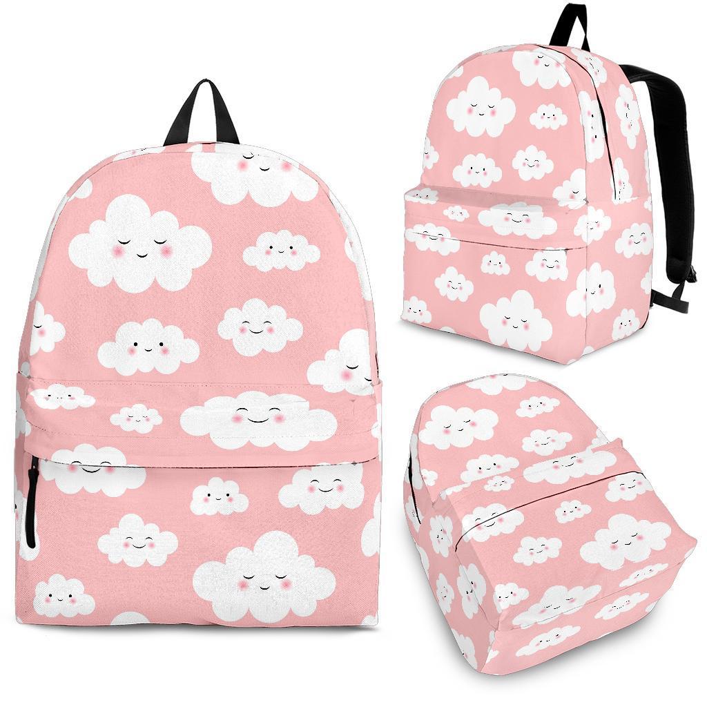 Smile Cloud Pattern Print Backpack-grizzshop