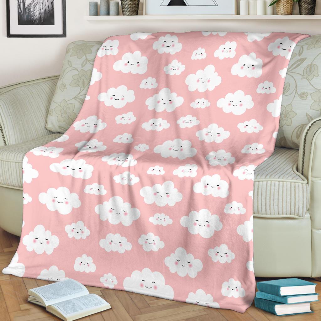 Smile Cloud Pattern Print Blanket-grizzshop