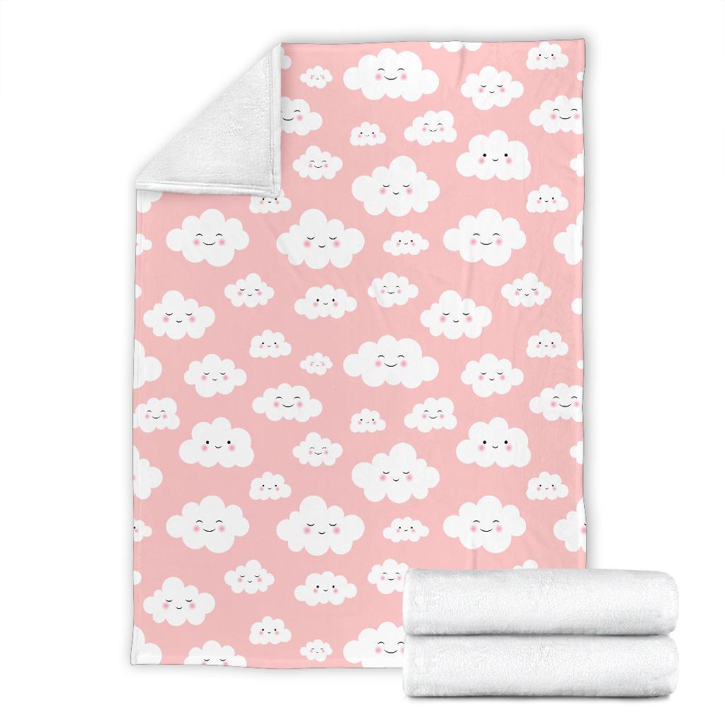 Smile Cloud Pattern Print Blanket-grizzshop