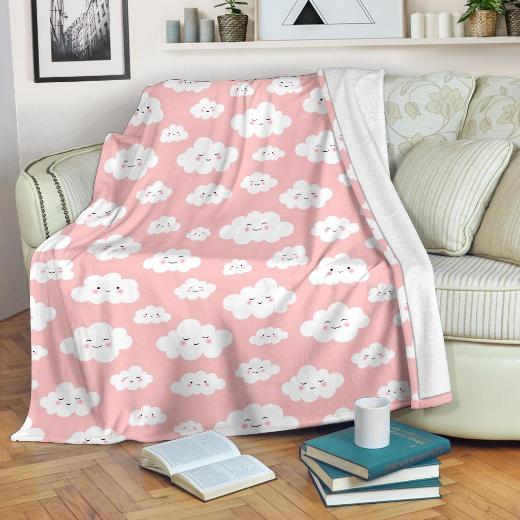 Smile Cloud Pattern Print Blanket-grizzshop