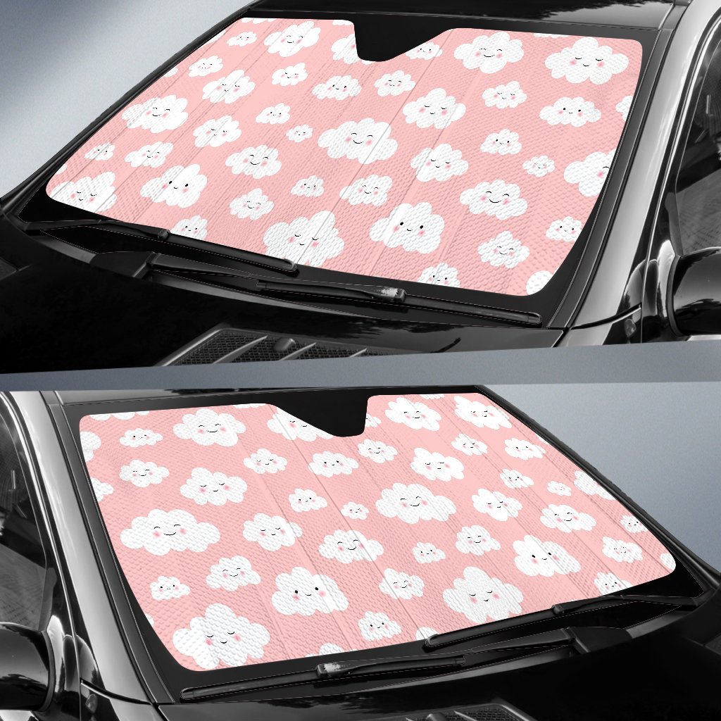 Smile Cloud Pattern Print Car Sun Shade-grizzshop