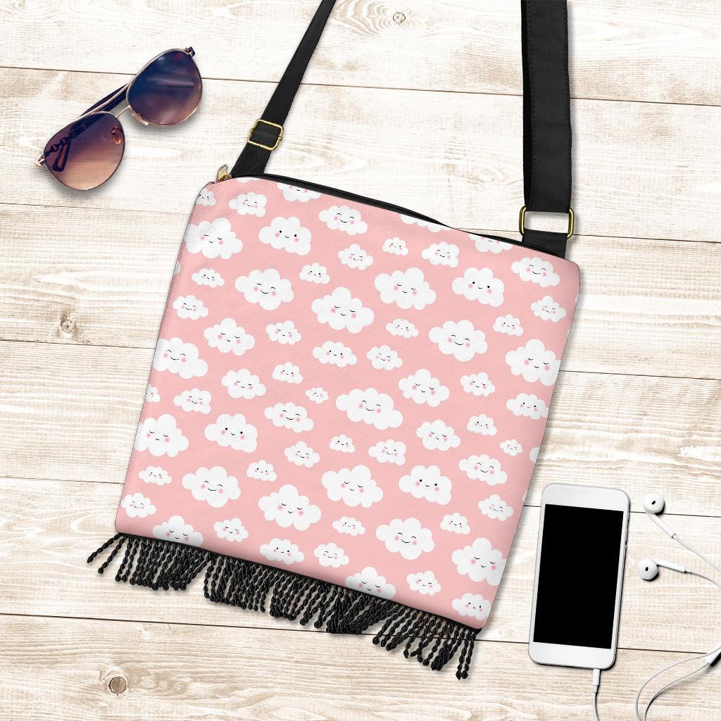 Smile Cloud Pattern Print Crossbody bags-grizzshop