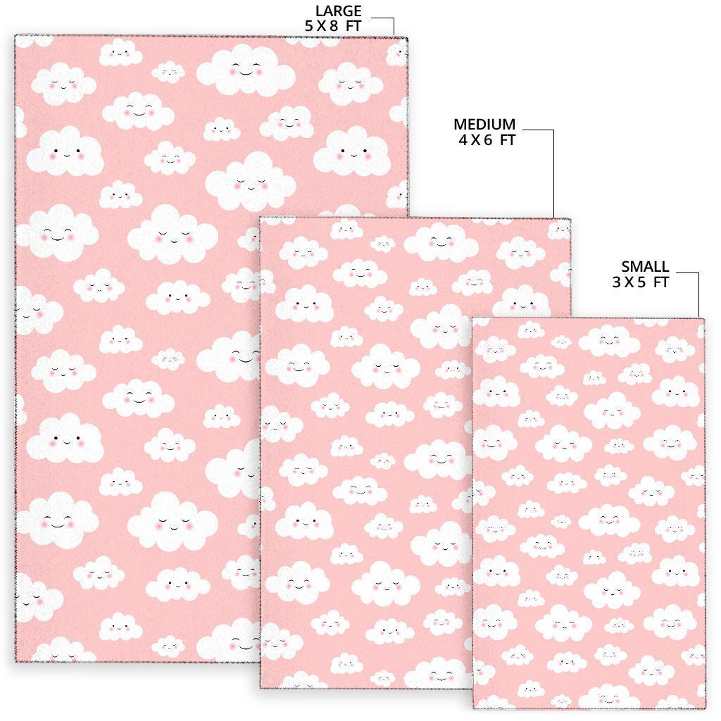 Smile Cloud Pattern Print Floor Mat-grizzshop