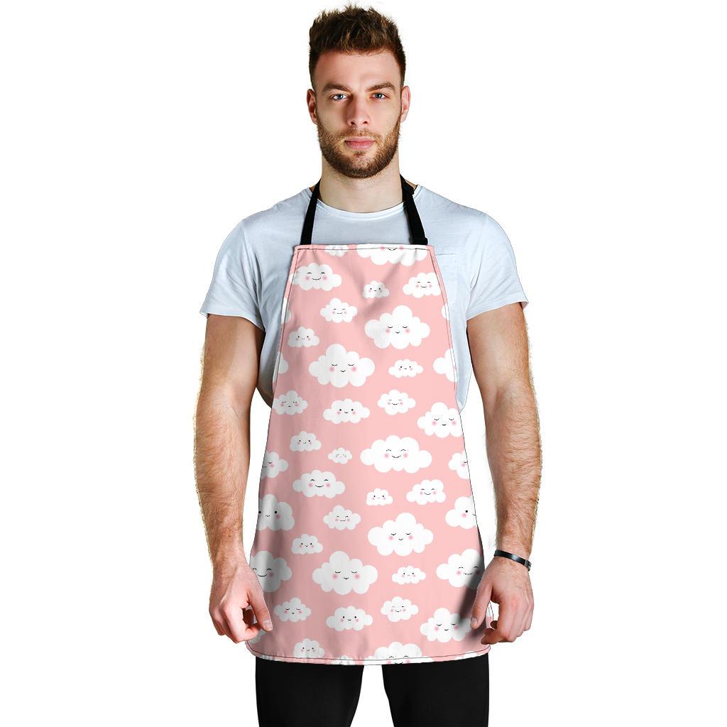 Smile Cloud Pattern Print Men's Apron-grizzshop