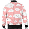 Smile Cloud Pattern Print Men's Bomber Jacket-grizzshop