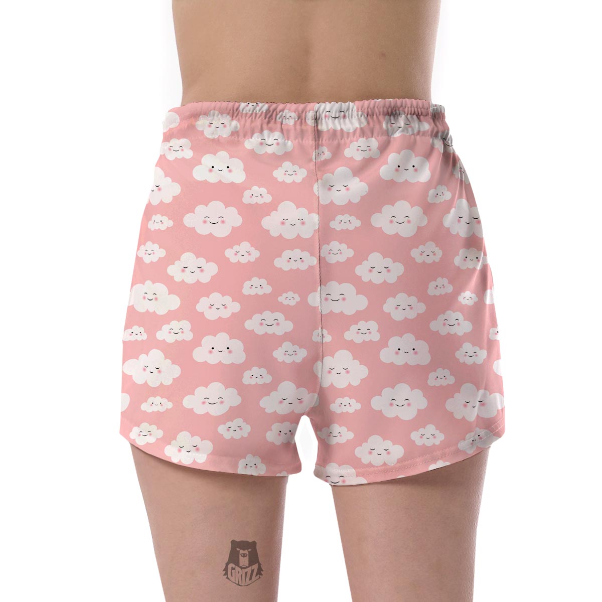 Smile Cloud Pattern Print Women's Shorts-grizzshop