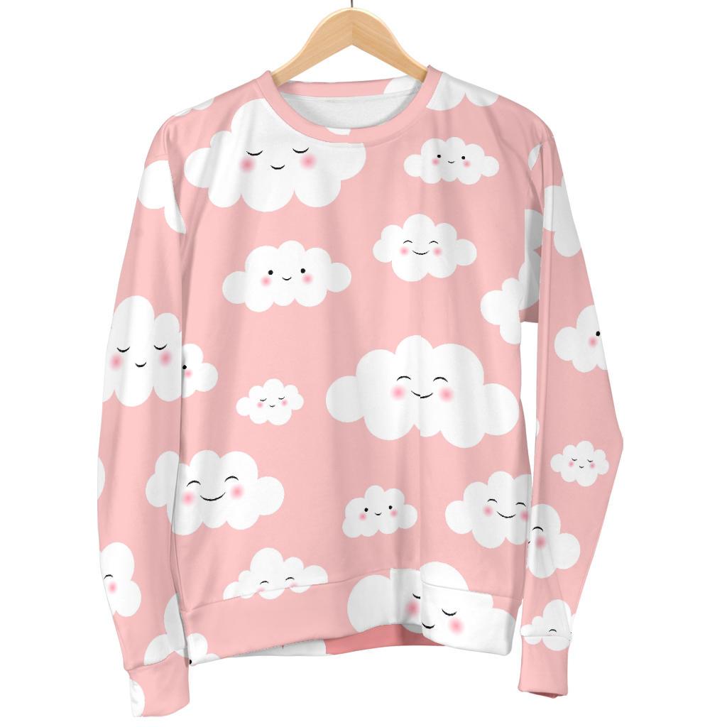 Smile Cloud Pattern Print Women's Sweatshirt-grizzshop