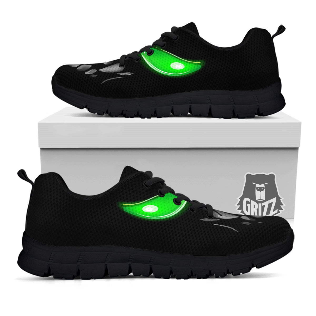 Smiley Face Monster Black Print Black Sneaker-grizzshop