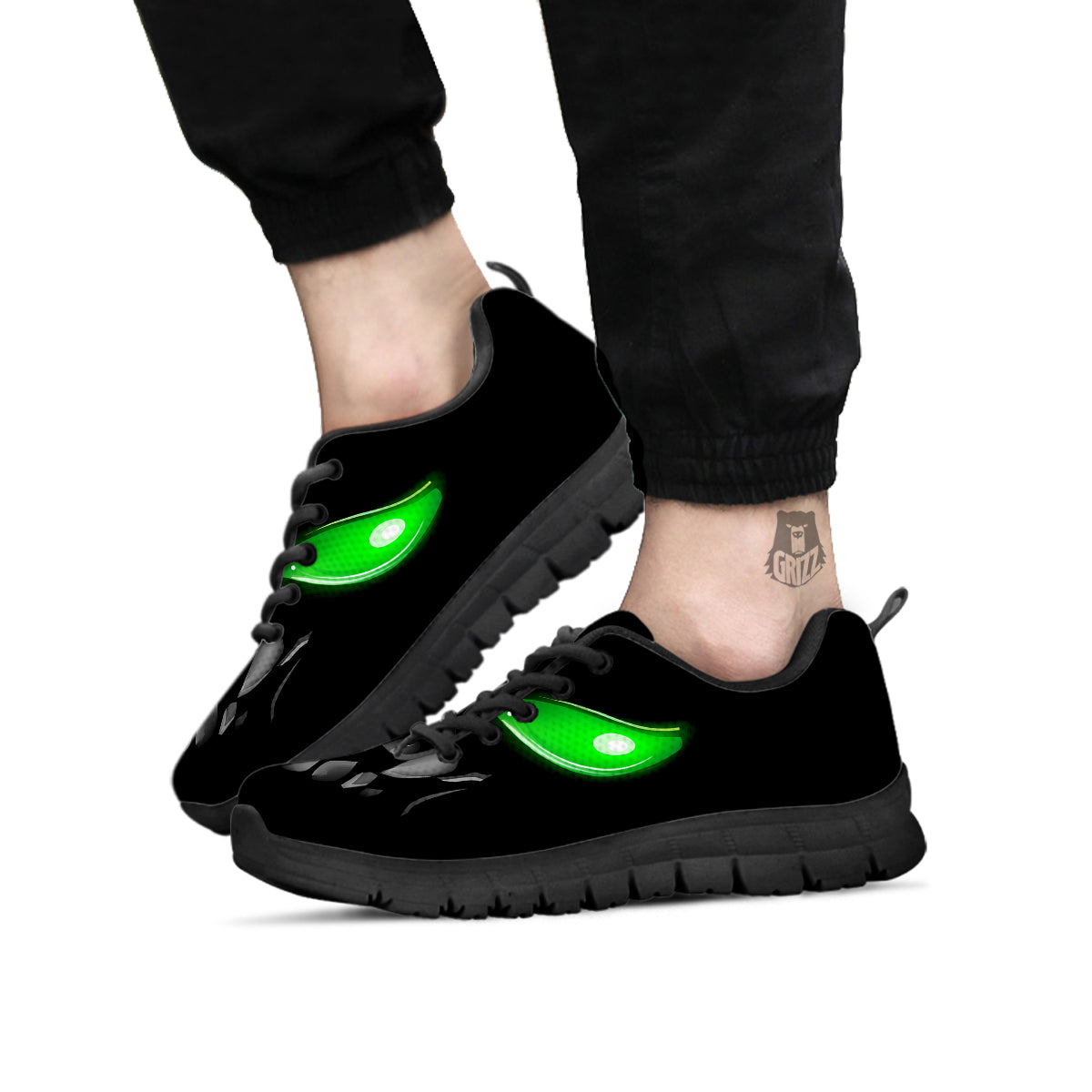 Smiley Face Monster Black Print Black Sneaker-grizzshop
