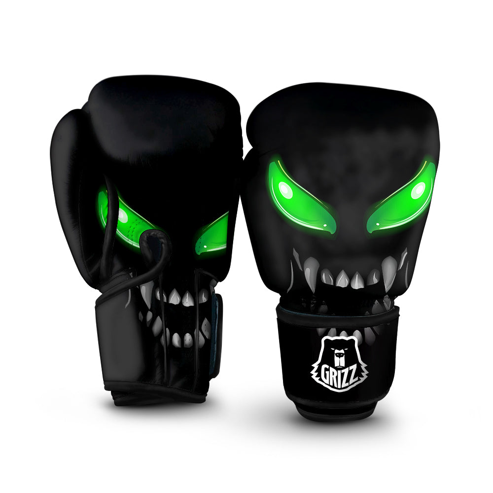 Smiley Face Monster Black Print Boxing Gloves-grizzshop