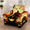 Smiley Faces Halloween Pumpkin Print Armchair Slipcover-grizzshop