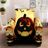 Smiley Faces Halloween Pumpkin Print Armchair Slipcover-grizzshop