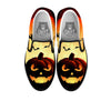 Smiley Faces Halloween Pumpkin Print Black Slip On Shoes-grizzshop