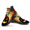 Smiley Faces Halloween Pumpkin Print Black Walking Shoes-grizzshop