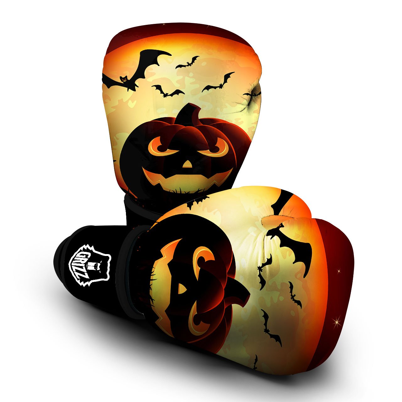 Smiley Faces Halloween Pumpkin Print Boxing Gloves-grizzshop