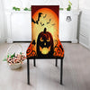 Smiley Faces Halloween Pumpkin Print Dining Chair Slipcover-grizzshop