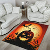 Smiley Faces Halloween Pumpkin Print Floor Mat-grizzshop