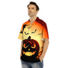 Smiley Faces Halloween Pumpkin Print Men's Hawaiian Shirt-grizzshop