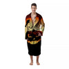 Smiley Faces Halloween Pumpkin Print Men's Robe-grizzshop