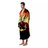 Smiley Faces Halloween Pumpkin Print Men's Robe-grizzshop