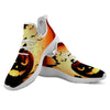 Smiley Faces Halloween Pumpkin Print White Athletic Shoes-grizzshop