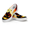 Smiley Faces Halloween Pumpkin Print White Slip On Shoes-grizzshop