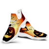 Smiley Faces Halloween Pumpkin Print White Walking Shoes-grizzshop