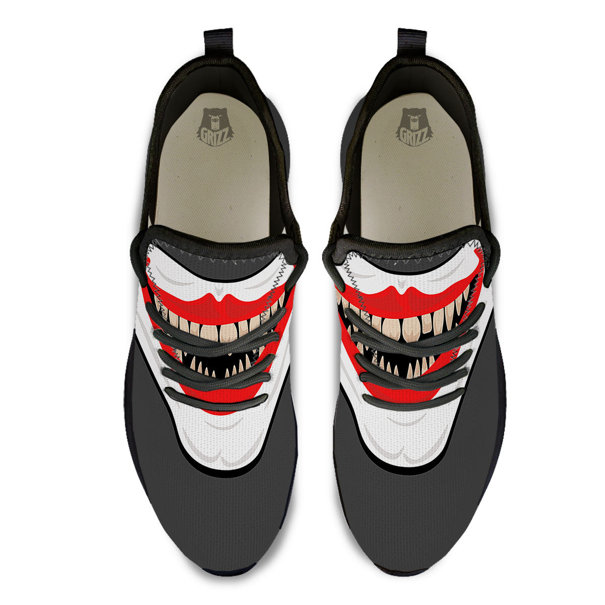 Smiling Clown Halloween Print Black Athletic Shoes-grizzshop