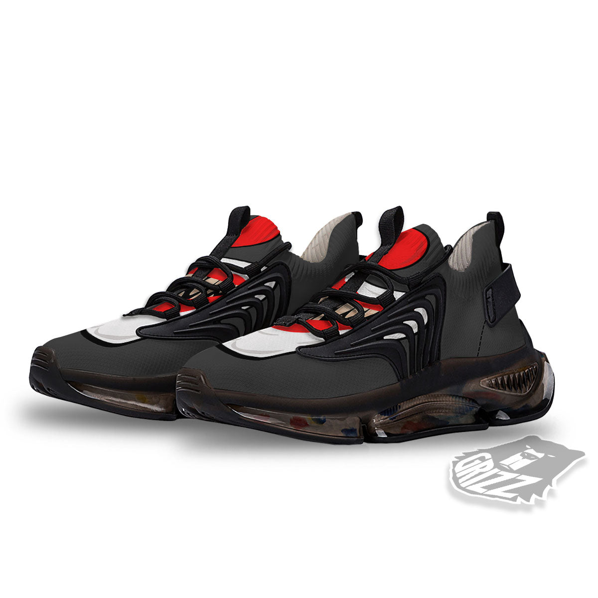 Smiling Clown Halloween Print Black Gym Shoes-grizzshop