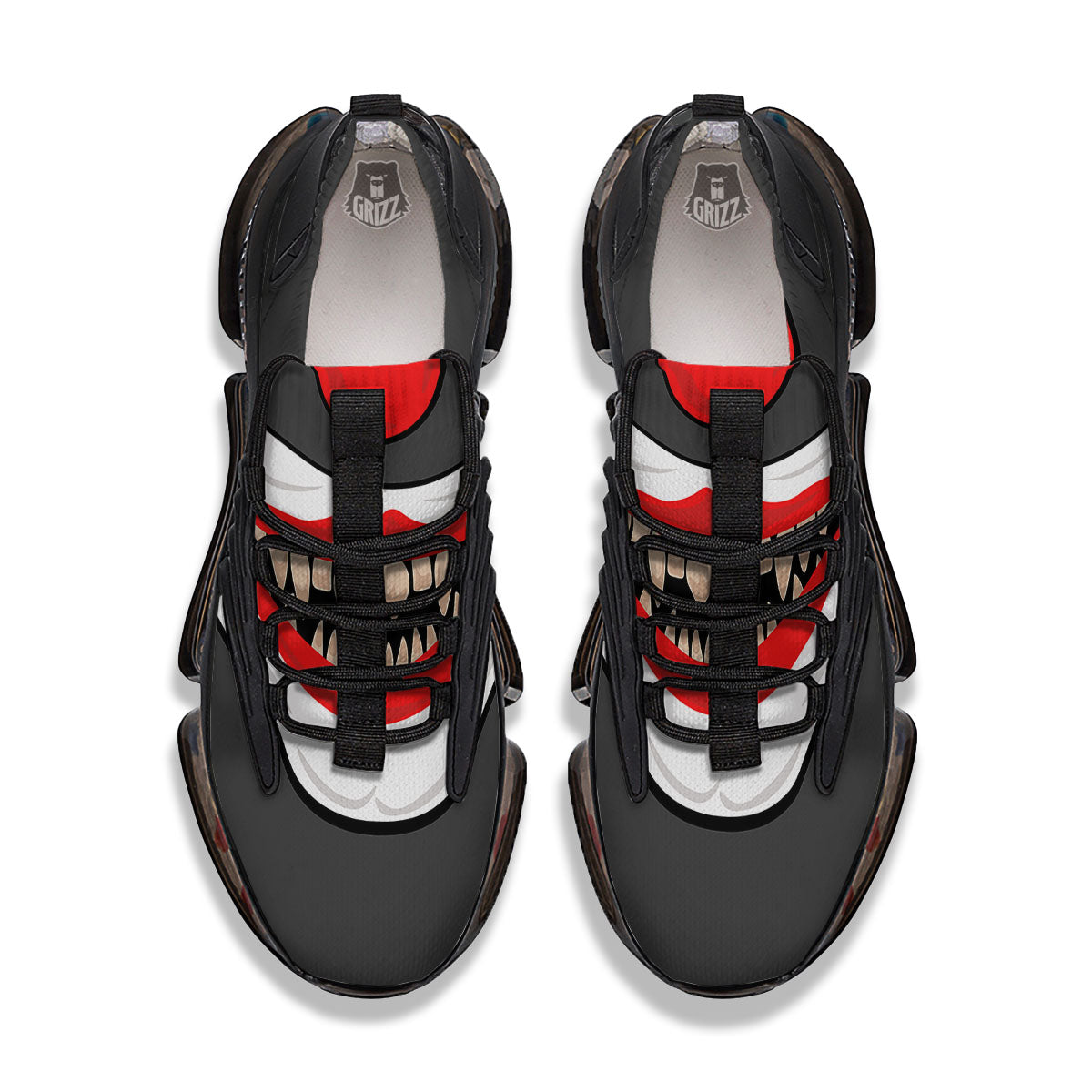 Smiling Clown Halloween Print Black Gym Shoes-grizzshop
