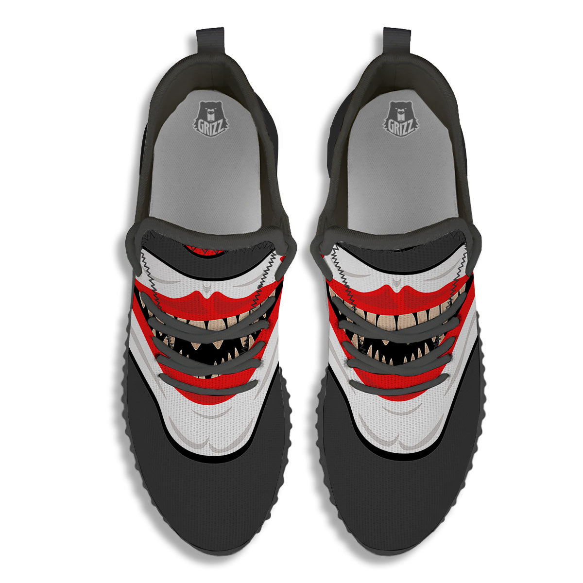 Smiling Clown Halloween Print Black Walking Shoes-grizzshop