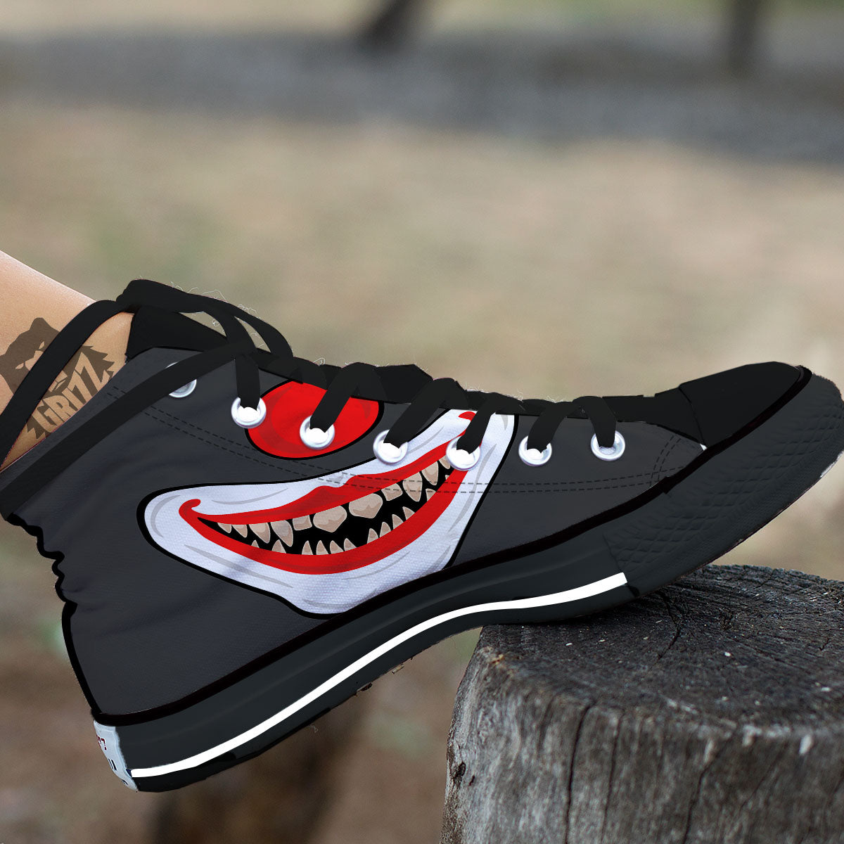 Smiling Clown Halloween Print High Top Shoes-grizzshop