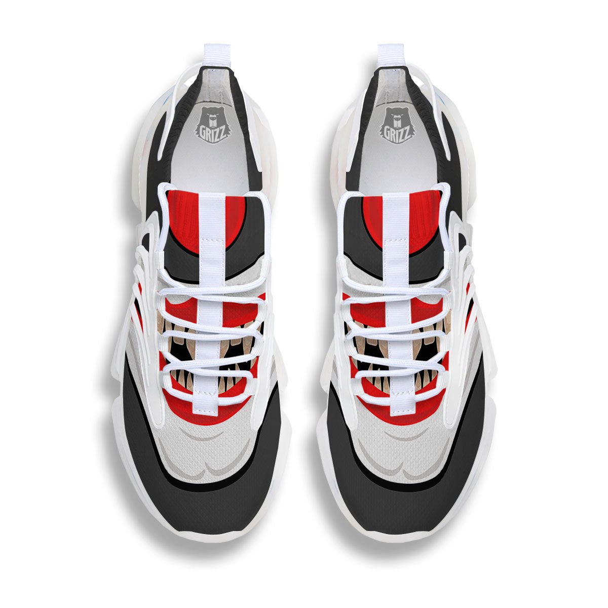 Smiling Clown Halloween Print White Gym Shoes-grizzshop