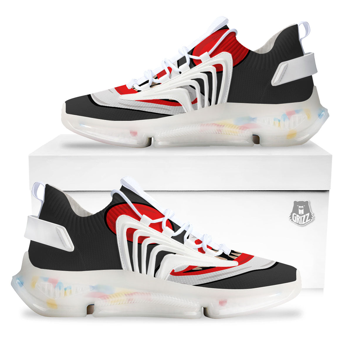 Smiling Clown Halloween Print White Gym Shoes-grizzshop
