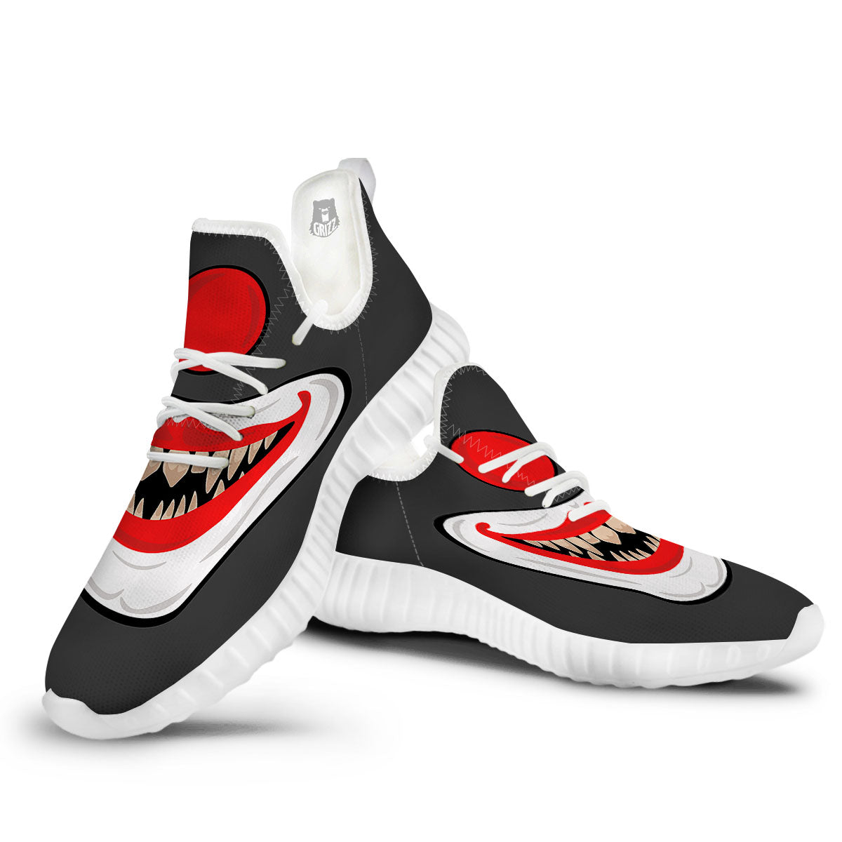 Smiling Clown Halloween Print White Walking Shoes-grizzshop