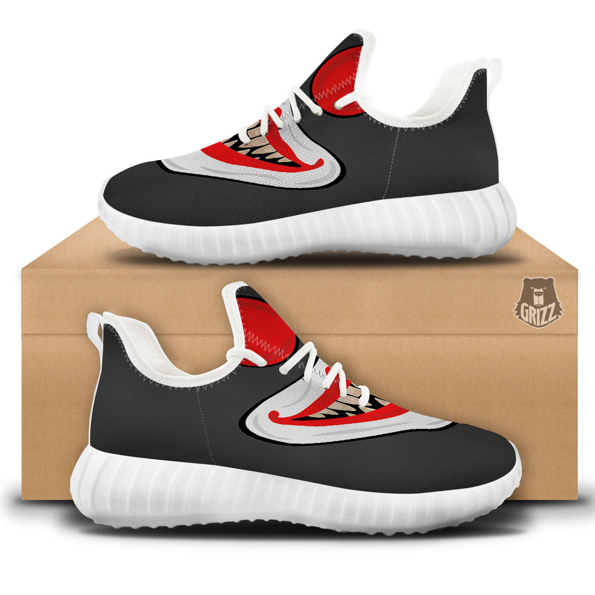Smiling Clown Halloween Print White Walking Shoes-grizzshop