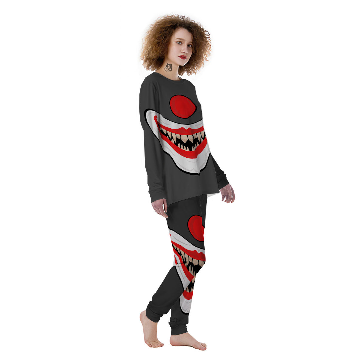 Smiling Clown Halloween Print Women's Pajamas-grizzshop