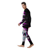 Smiling Skull Glitch Print Men's Pajamas-grizzshop