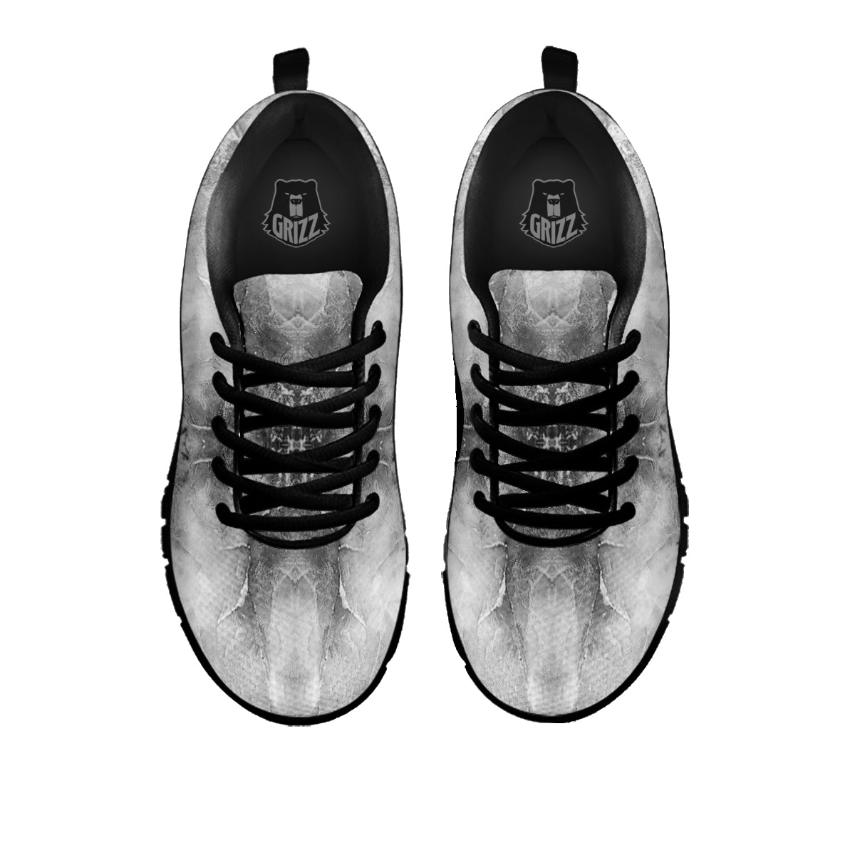 Smoke Marble White Grey Print Pattern Black Sneaker-grizzshop