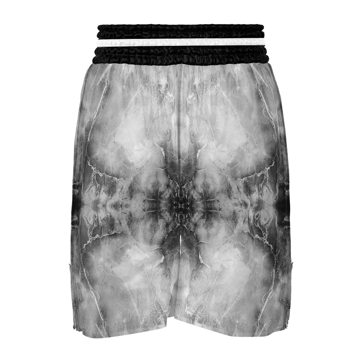 Smoke Marble White Grey Print Pattern Boxing Shorts-grizzshop